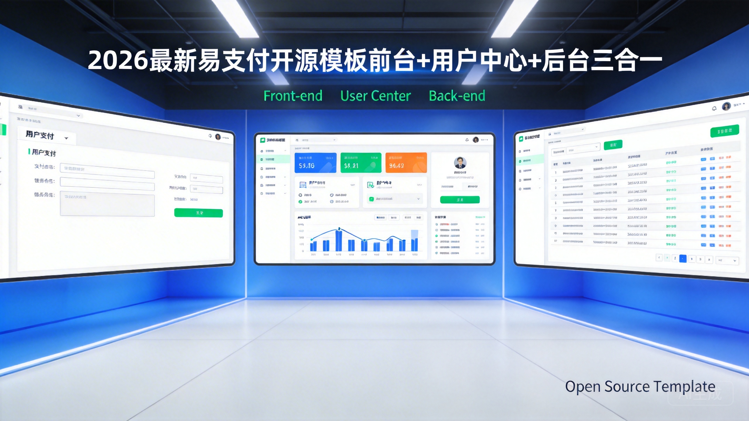 2026最新易支付开源模板前台+用户中心+后台三合一