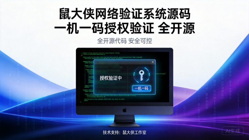 鼠大侠网络验证系统源码 一机一码授权验证 全开源-曙光の博客